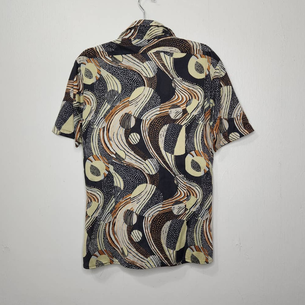 Vintage 70s Groovy Hippie Rockabilly Art Abstract All Over Rare Earth Button - Picture 5 of 7